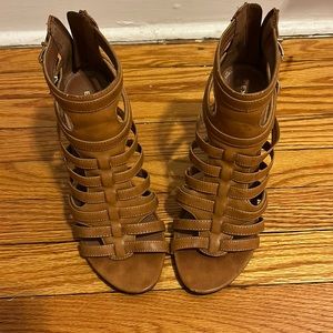 Express Camel Heel Sandals size 8